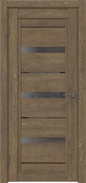 Межкомнатная дверь RM011 (экошпон «дуб антик» / стекло графит)