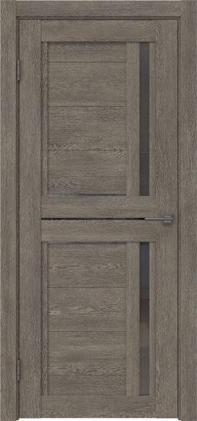 Межкомнатная дверь RM012 (экошпон «серый дуб» / стекло графит)