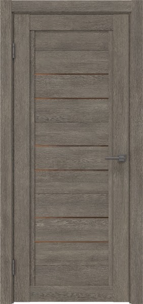 Межкомнатная дверь RM014 (экошпон «серый дуб» / стекло бронзовое)