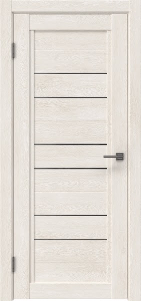 Межкомнатная дверь RM014 (экошпон «белый дуб» / стекло графит)
