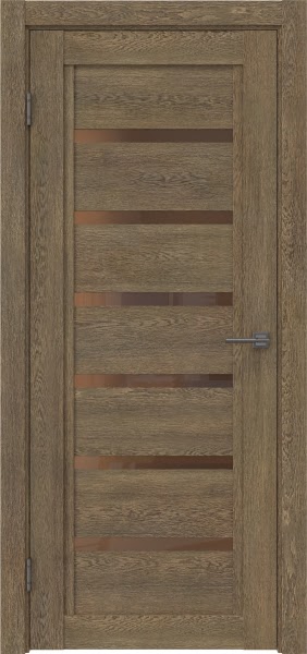 Межкомнатная дверь RM015 (экошпон «дуб антик» / стекло бронзовое)