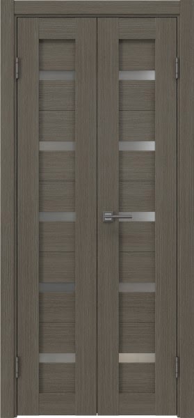 Распашная двустворчатая дверь RM020 (экошпон «грей», матовое стекло, 40 см)