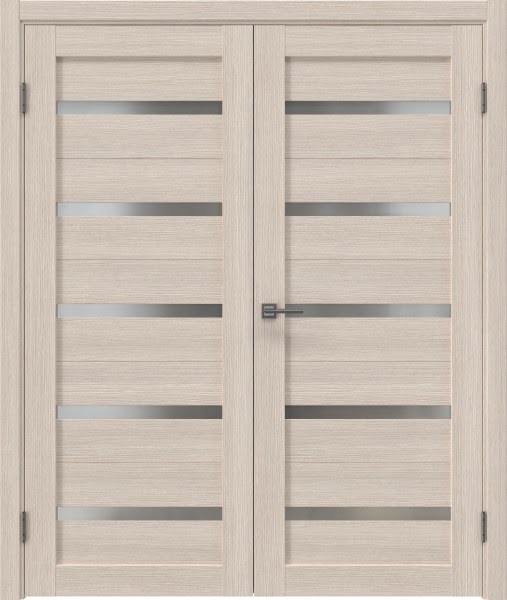 Распашная двустворчатая дверь RM020 (экошпон «капучино», матовое стекло)