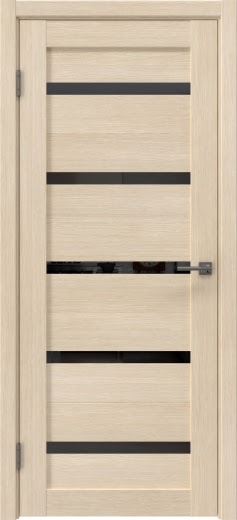 Межкомнатная дверь RM020 (экошпон лиственница кремовая, лакобель черный)