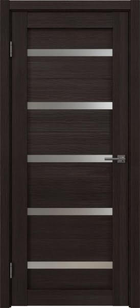 Межкомнатная дверь RM020 (экошпон орех темный рифленый, матовое стекло)