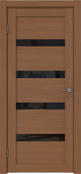 Межкомнатная дверь RM027 (экошпон «орех‎», лакобель черный)