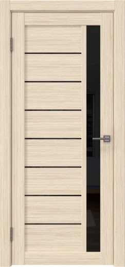 Межкомнатная дверь RM037 (экошпон «беленый дуб FL‎», лакобель черный)