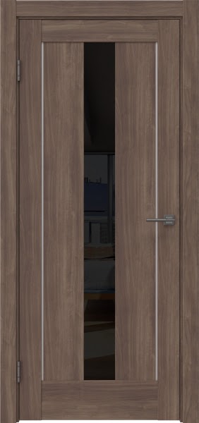 Межкомнатная дверь RM043 (экошпон «античный орех» / лакобель черный)