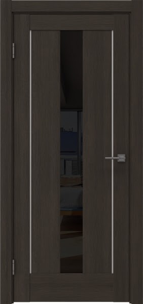 Межкомнатная дверь RM043 (экошпон «венге мелинга» / лакобель черный)