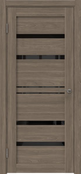 Межкомнатная дверь RM049 (экошпон античный орех, лакобель черный)