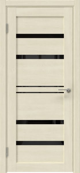 Межкомнатная дверь RM049 (экошпон дуб млечный, лакобель черный)