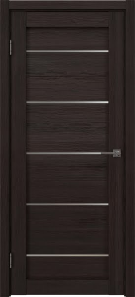 Межкомнатная дверь RM050 (экошпон орех темный рифленый, матовое стекло)