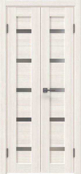 Распашная двустворчатая дверь RM020 (экошпон «бьянко», матовое стекло, 40 см)