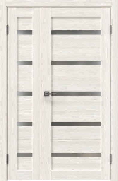 Распашная полуторная дверь RM020 (экошпон «бьянко», матовое стекло)