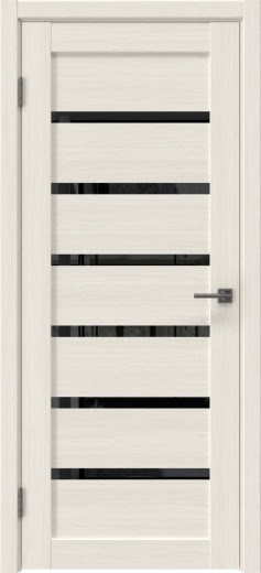 Межкомнатная дверь RM055 (экошпон «лиственница беленая», лакобель черный)