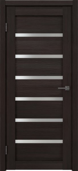 Межкомнатная дверь RM055 (экошпон «орех темный рифленый», матовое стекло)