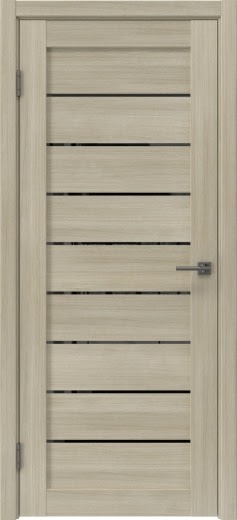 Межкомнатная дверь RM056 (экошпон «дуб дымчатый», лакобель черный)