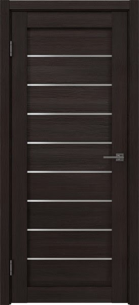 Межкомнатная дверь RM056 (экошпон «орех темный рифленый», матовое стекло)