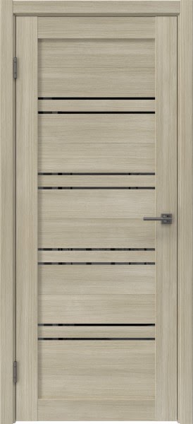 Межкомнатная дверь RM057 (экошпон «дуб дымчатый», лакобель черный)