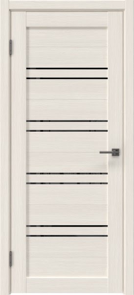 Межкомнатная дверь RM057 (экошпон «лиственница беленая», лакобель черный)