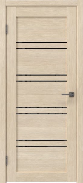 Межкомнатная дверь RM057 (экошпон «лиственница кремовая», лакобель черный)