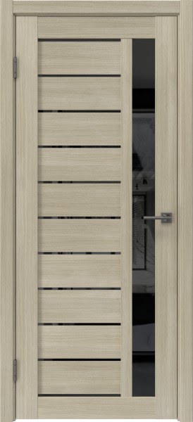 Межкомнатная дверь RM058 (экошпон «дуб дымчатый», лакобель черный)
