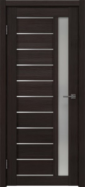 Межкомнатная дверь RM058 (экошпон «орех темный рифленый», матовое стекло)