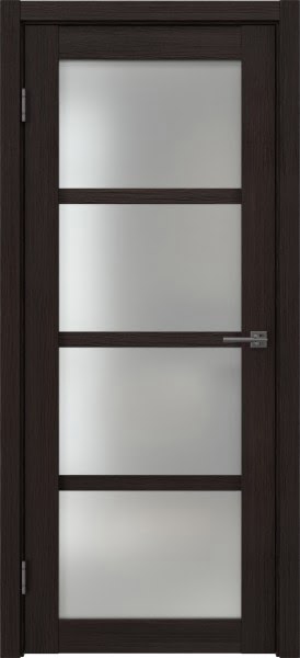 Межкомнатная дверь RM059 (экошпон «орех темный рифленый», матовое стекло)