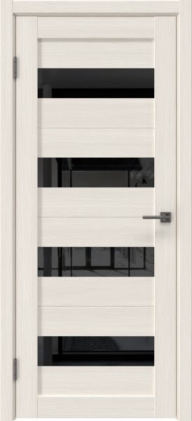 Межкомнатная дверь RM060 (экошпон «лиственница беленая», лакобель черный)