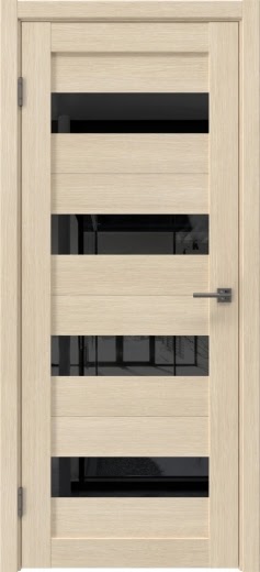 Межкомнатная дверь RM060 (экошпон «лиственница кремовая», лакобель черный)