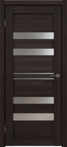 Межкомнатная дверь RM061 (экошпон орех темный рифленый, матовое стекло)