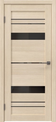 Межкомнатная дверь RM062 (экошпон лиственница кремовая, лакобель черный)