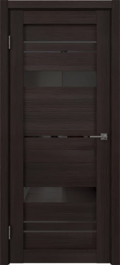 Межкомнатная дверь RM062 (экошпон орех темный рифленый, лакобель черный)