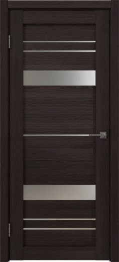 Межкомнатная дверь RM062 (экошпон орех темный рифленый, матовое стекло)