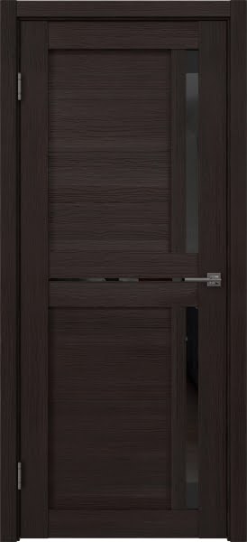 Межкомнатная дверь RM063 (экошпон орех темный рифленый, лакобель черный)