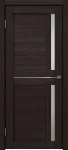 Межкомнатная дверь RM063 (экошпон орех темный рифленый, матовое стекло)