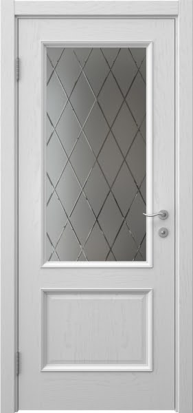 Межкомнатная дверь SK002 (шпон ясень светло-серый, сатинат ромб)