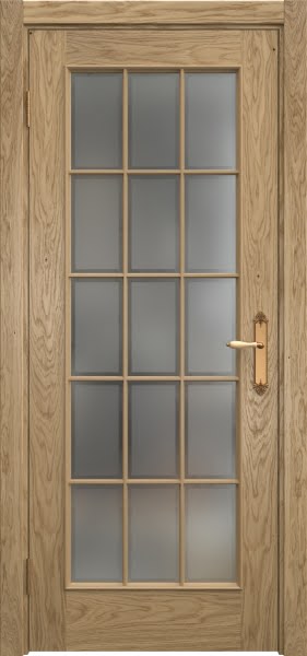 Межкомнатная дверь SK005 (натуральный шпон дуба / стекло рамка)