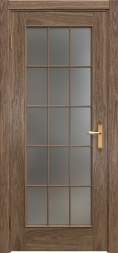 Межкомнатная дверь SK005 (шпон американский орех / матовое стекло)