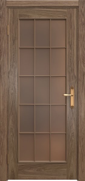 Межкомнатная дверь SK005 (шпон американский орех / стекло бронзовое)