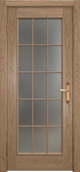 Межкомнатная дверь SK005 (шпон дуб светлый / матовое стекло)