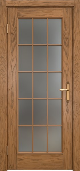 Межкомнатная дверь SK005 (шпон дуб античный с патиной / матовое стекло)