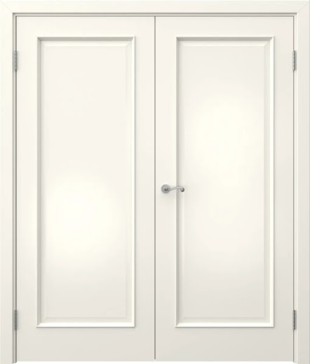 Распашная двустворчатая дверь SK005 (эмаль слоновая кость, глухая)