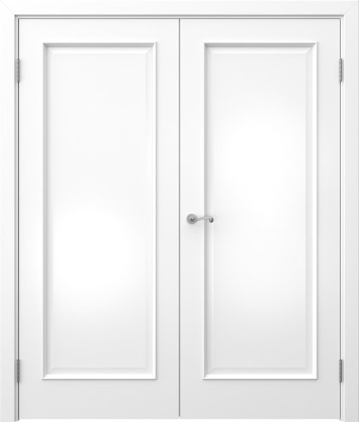 Распашная двустворчатая дверь SK005 (эмаль белая, глухая)