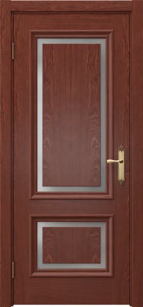 Межкомнатная дверь SK009 (шпон красное дерево / матовое стекло)