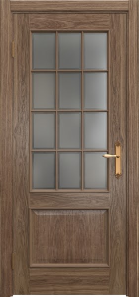 Межкомнатная дверь SK011 (шпон американский орех / стекло рамка)