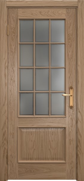 Межкомнатная дверь SK011 (шпон дуб светлый / стекло рамка)
