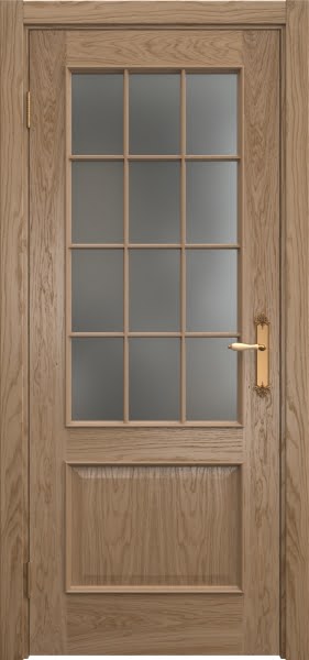 Межкомнатная дверь SK011 (шпон дуб светлый / матовое стекло)