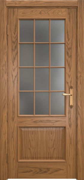 Межкомнатная дверь SK011 (шпон дуб античный с патиной / матовое стекло)