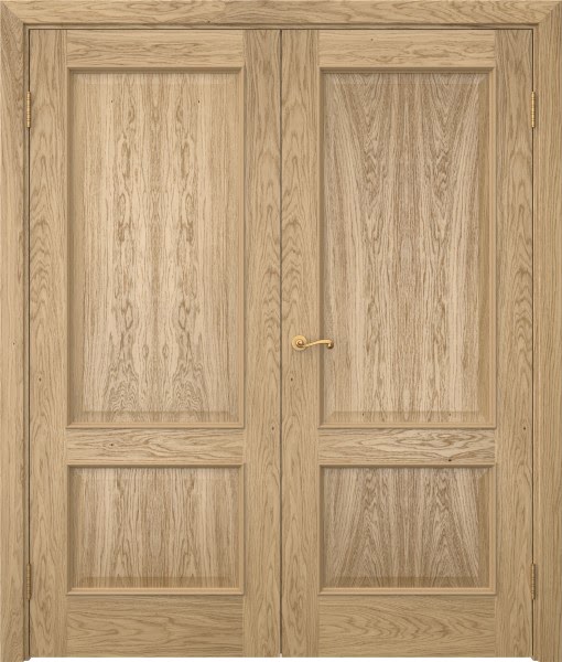 Распашная двустворчатая дверь SK011 (шпон натурального дуба, глухая)